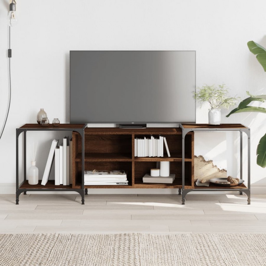 Meuble TV chêne marron 153x37x50 cm bois d'ingénierie