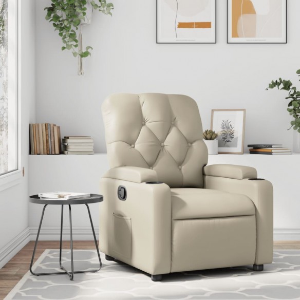 Fauteuil inclinable Crème Similicuir