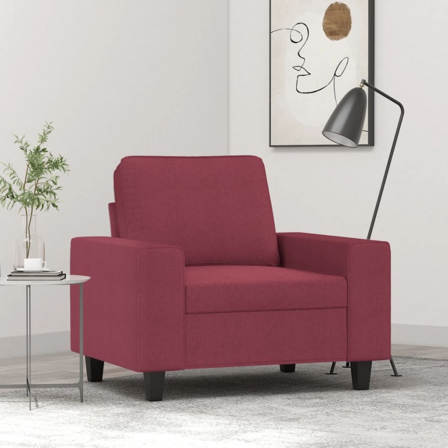 Fauteuil Rouge bordeaux 60 cm Tissu