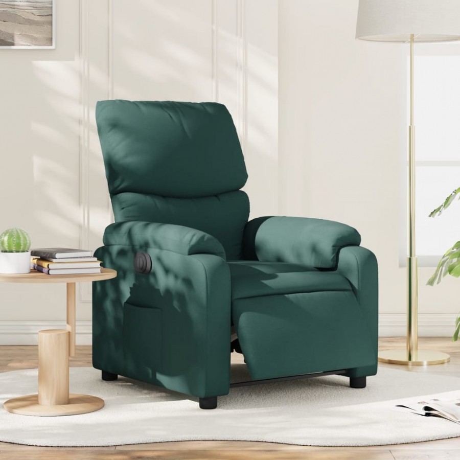 Fauteuil inclinable électrique Vert foncé Tissu