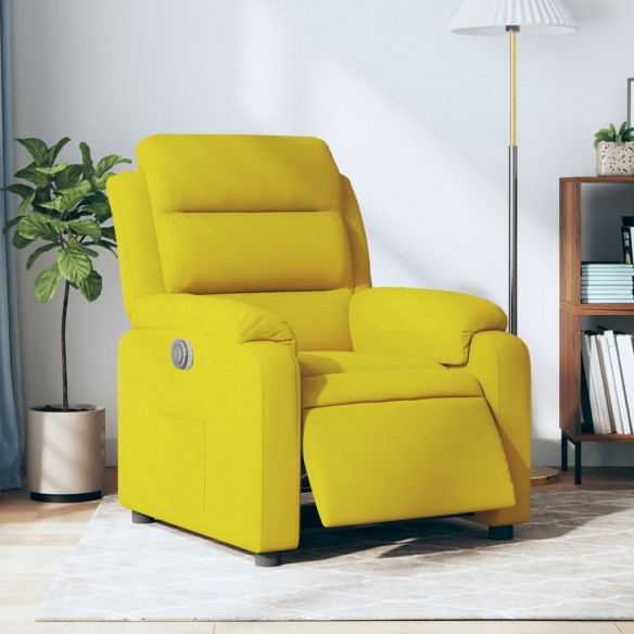 Fauteuil inclinable électrique jaune velours