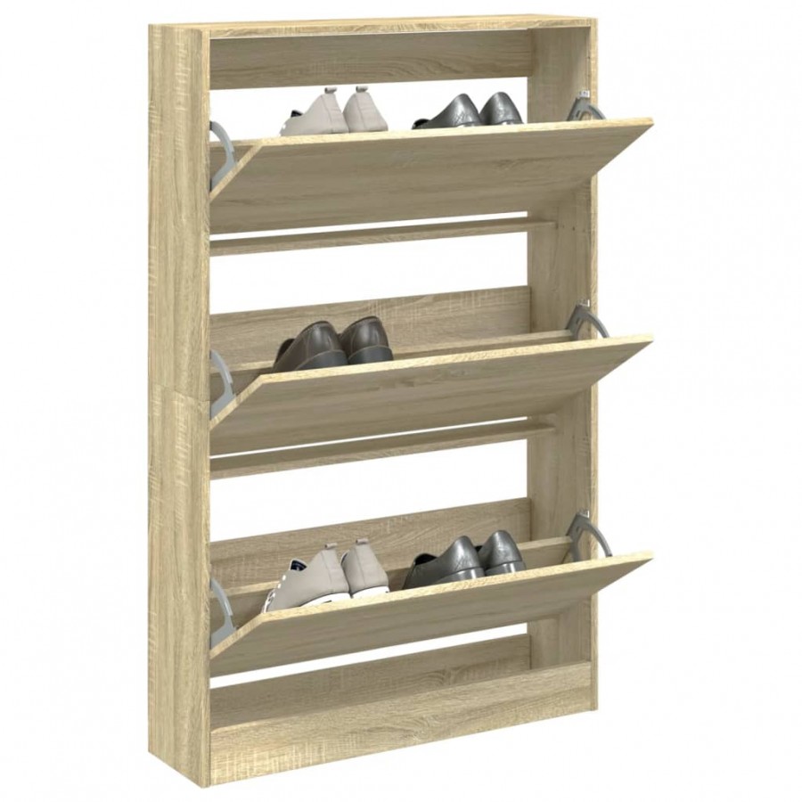 Armoire à chaussures chêne sonoma 80x21x125,5cm bois ingénierie