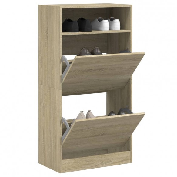 Armoire à chaussures chêne sonoma 60x34x116cm Bois d'ingénierie