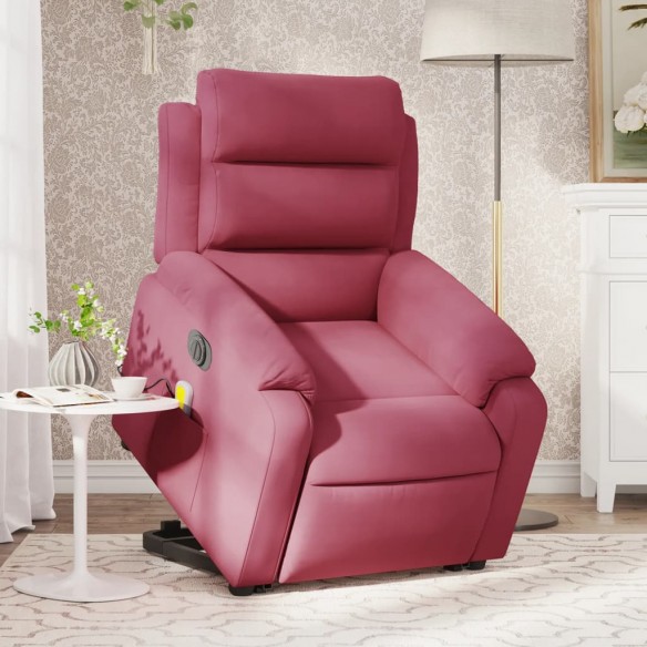 Fauteuil inclinable de massage électrique rouge bordeaux