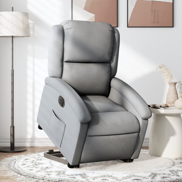 Fauteuil inclinable électrique gris clair tissu