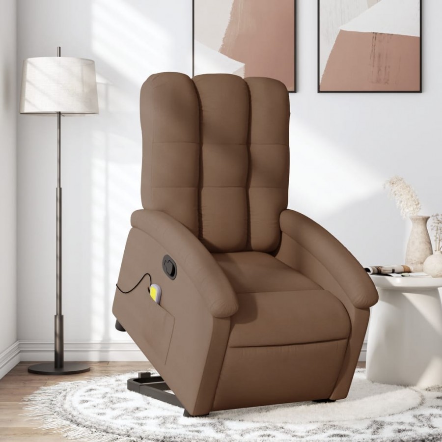 Fauteuil de massage inclinable Marron Tissu