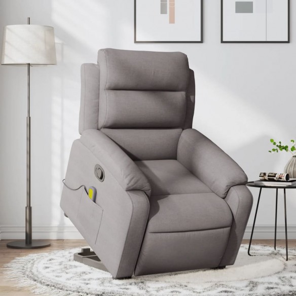 Fauteuil inclinable de massage Taupe Tissu