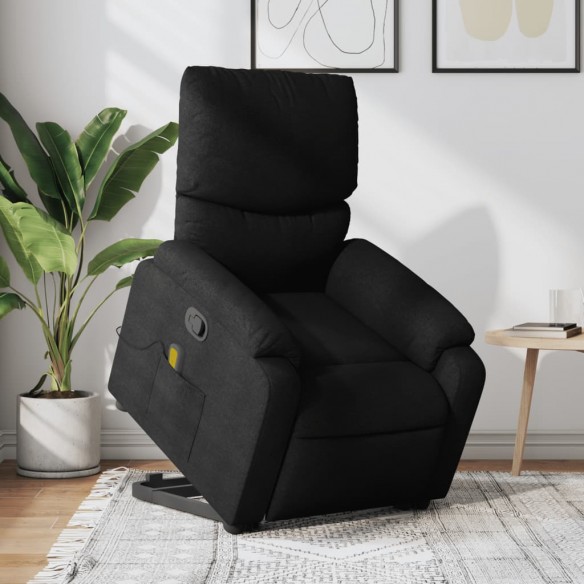 Fauteuil de massage inclinable Noir Tissu