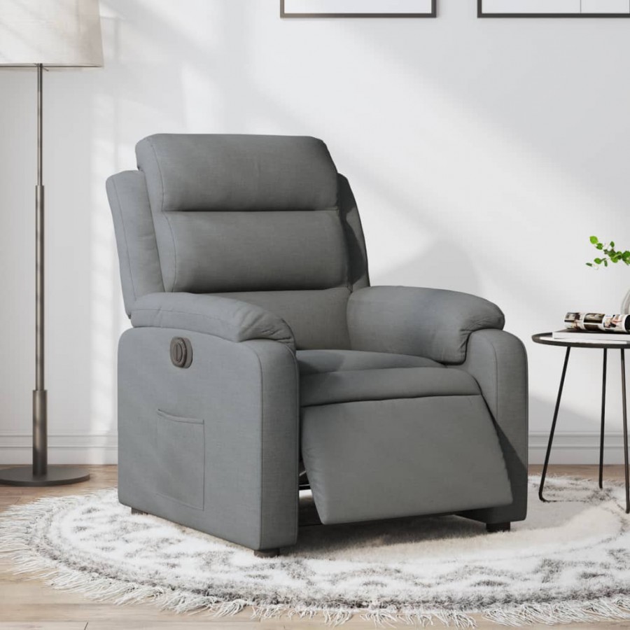 Fauteuil inclinable électrique Gris foncé Tissu