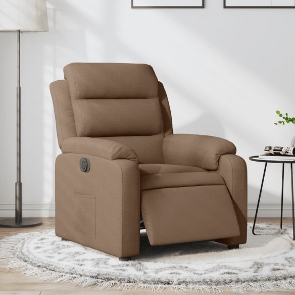 Fauteuil inclinable électrique Marron Tissu