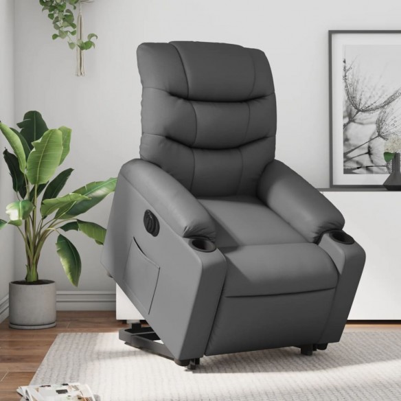 Fauteuil inclinable électrique gris similicuir