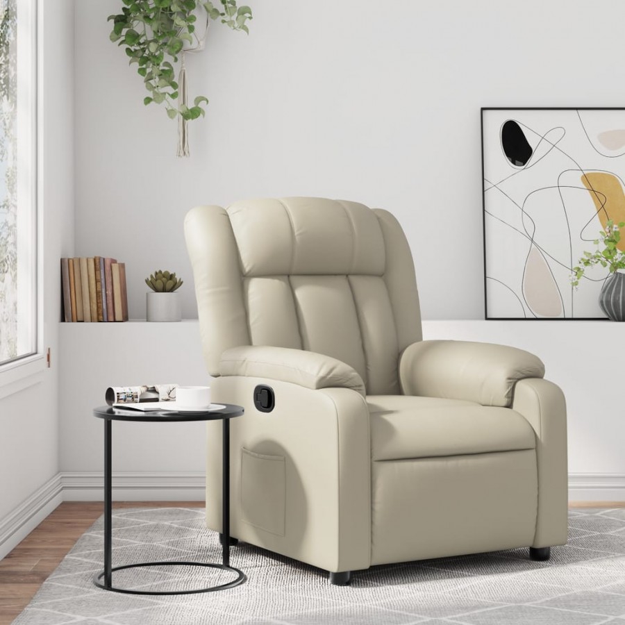 Fauteuil inclinable Crème Similicuir