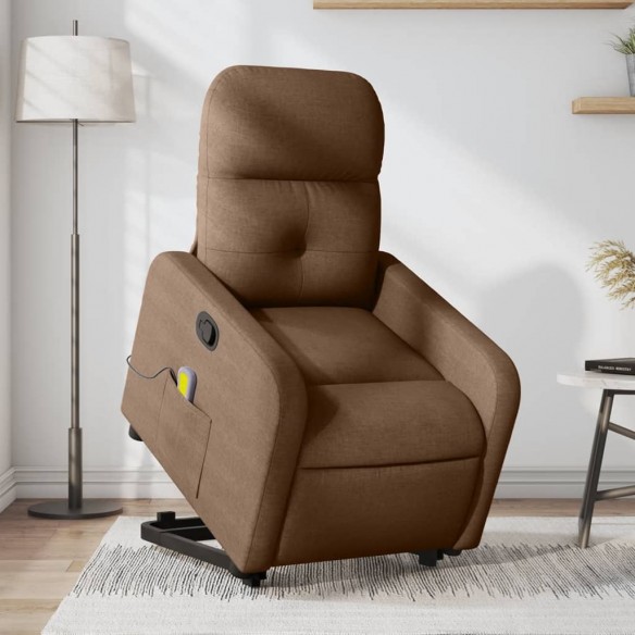 Fauteuil de massage inclinable Marron Tissu