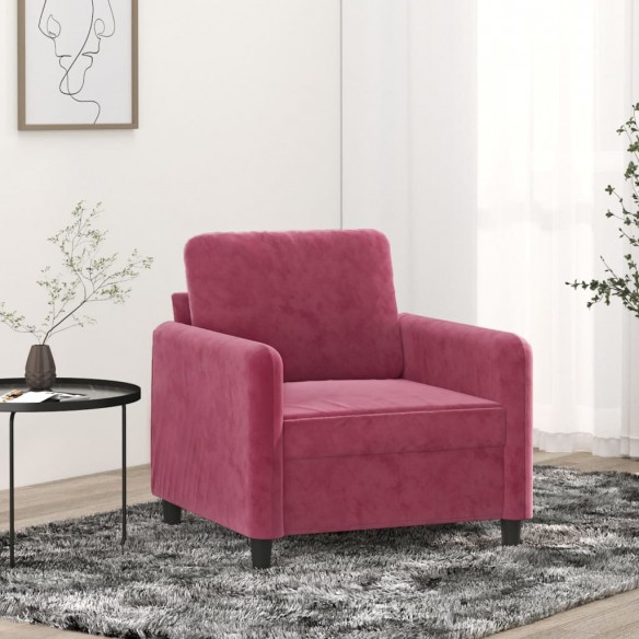 Fauteuil Rouge bordeaux 60 cm Velours