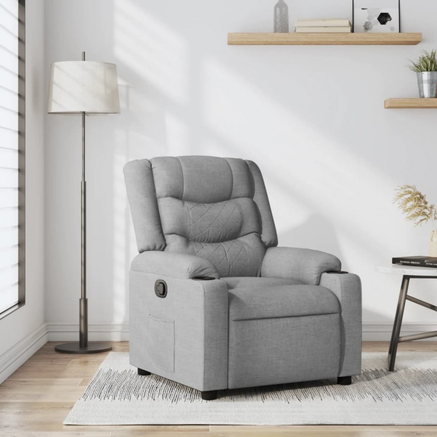 Fauteuil inclinable Gris clair Tissu