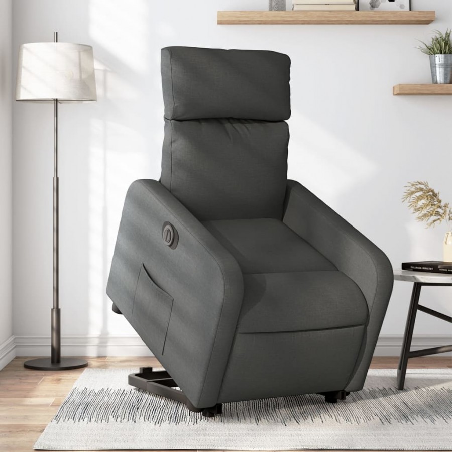 Fauteuil inclinable électrique gris foncé tissu