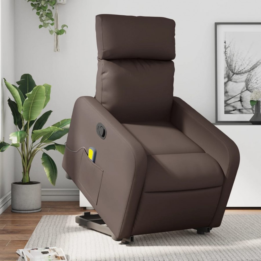 Fauteuil inclinable de massage Marron Similicuir