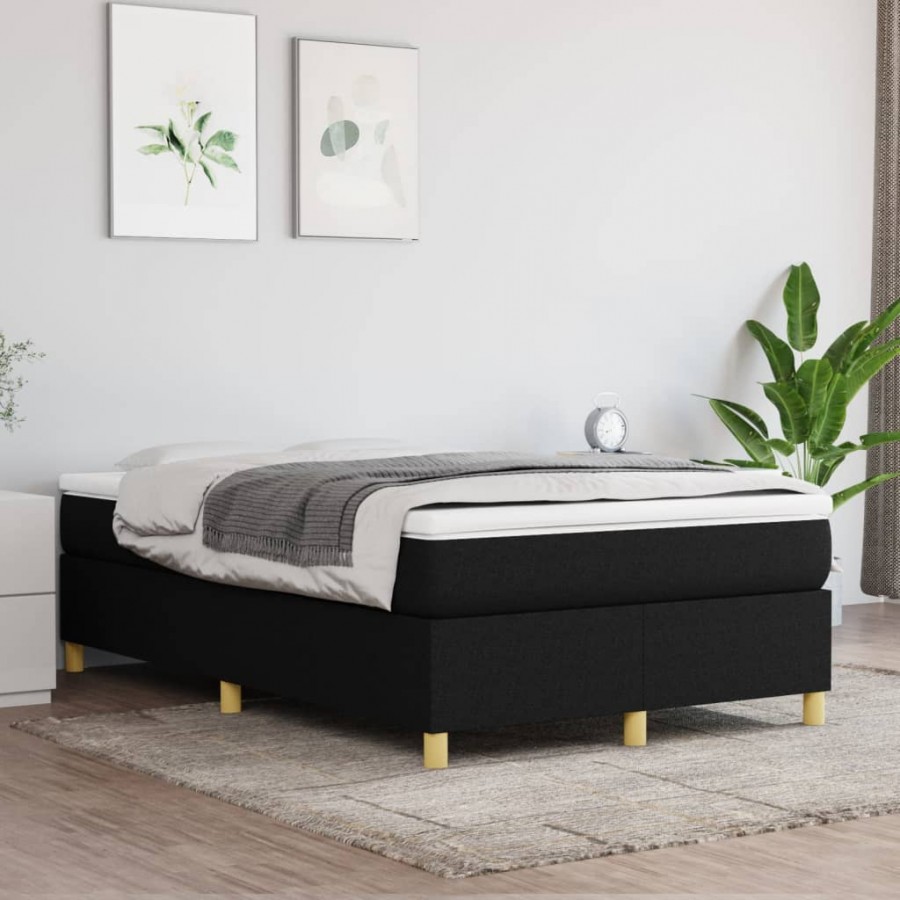 Cadre de lit avec matelas Noir 120x200 cm Tissu