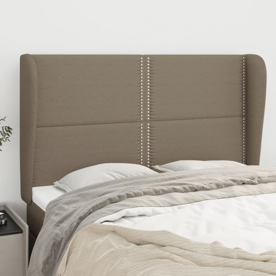 Tête de lit avec oreilles Taupe 147x23x118/128 cm Tissu