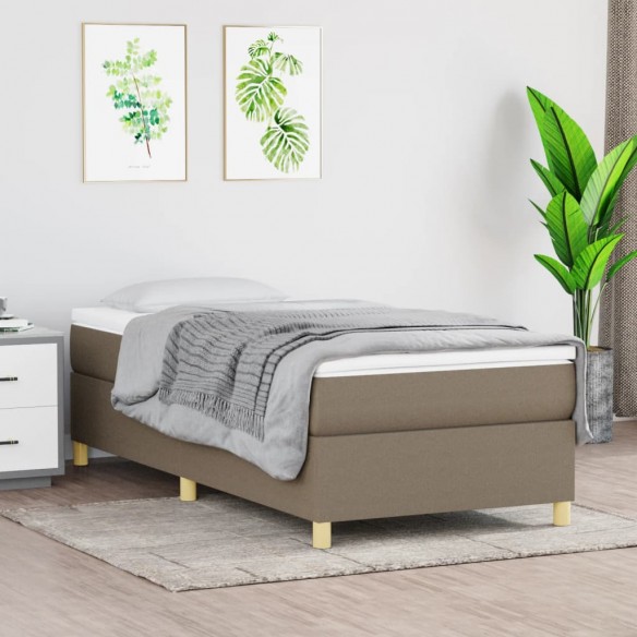 Cadre de lit avec matelas Taupe 80x200 cm Tissu