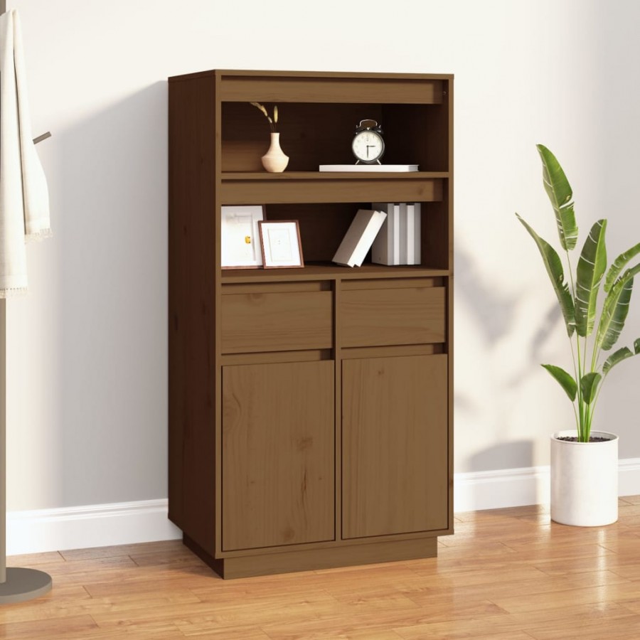 Buffet haut Marron miel 60x40x116,5 cm Bois massif de pin