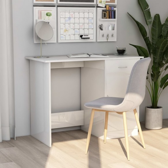 Bureau Blanc brillant 100 x 50 x 76 cm Aggloméré