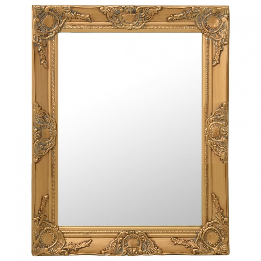 Miroir mural style baroque 50x60 cm Doré