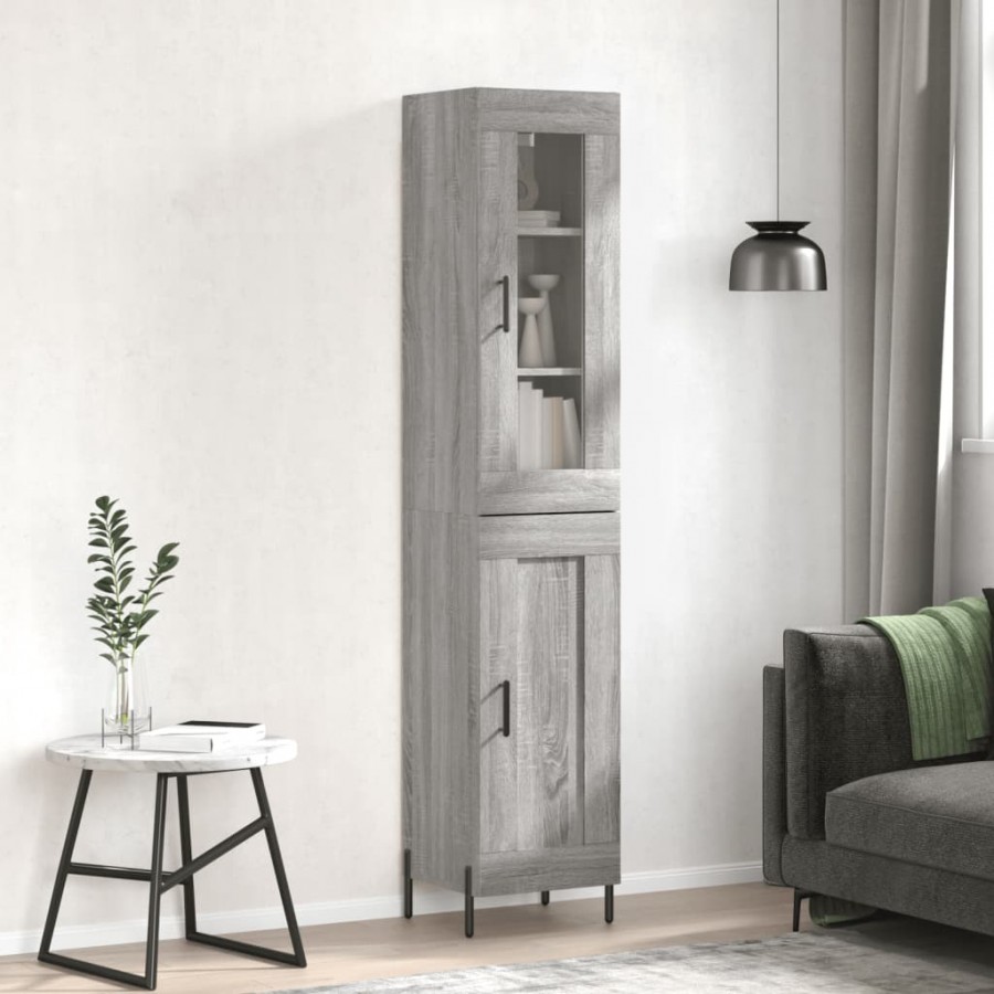 Buffet haut Sonoma gris 34,5x34x180 cm Bois d'ingénierie