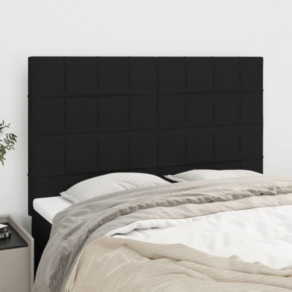 Têtes de lit 4 pcs Noir 72x5x78/88 cm Tissu