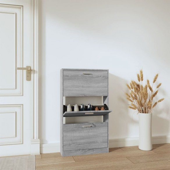 Armoire à chaussures Sonoma gris 59x17x108 cm Bois d'ingénierie