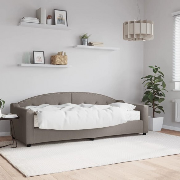 Lit de jour avec matelas taupe 80x200 cm tissu