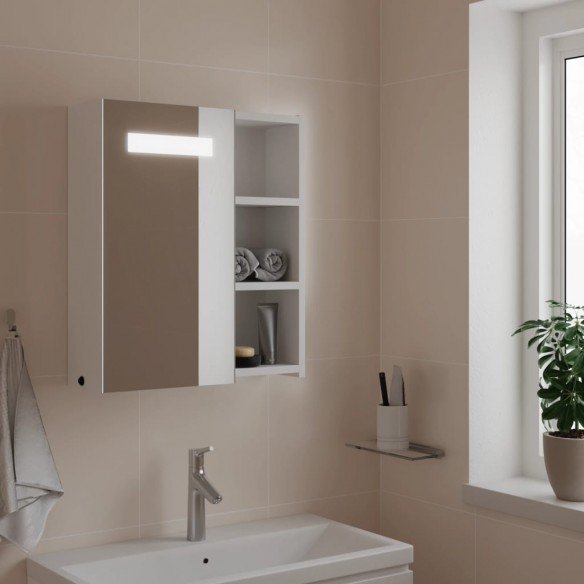 Armoire de salle de bain à miroir avec LED blanc 45x13x52 cm