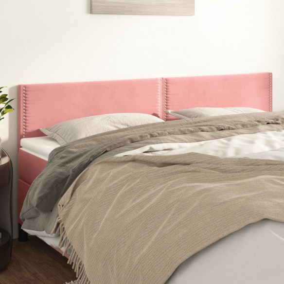 Têtes de lit 2 pcs Rose 90x5x78/88 cm Velours