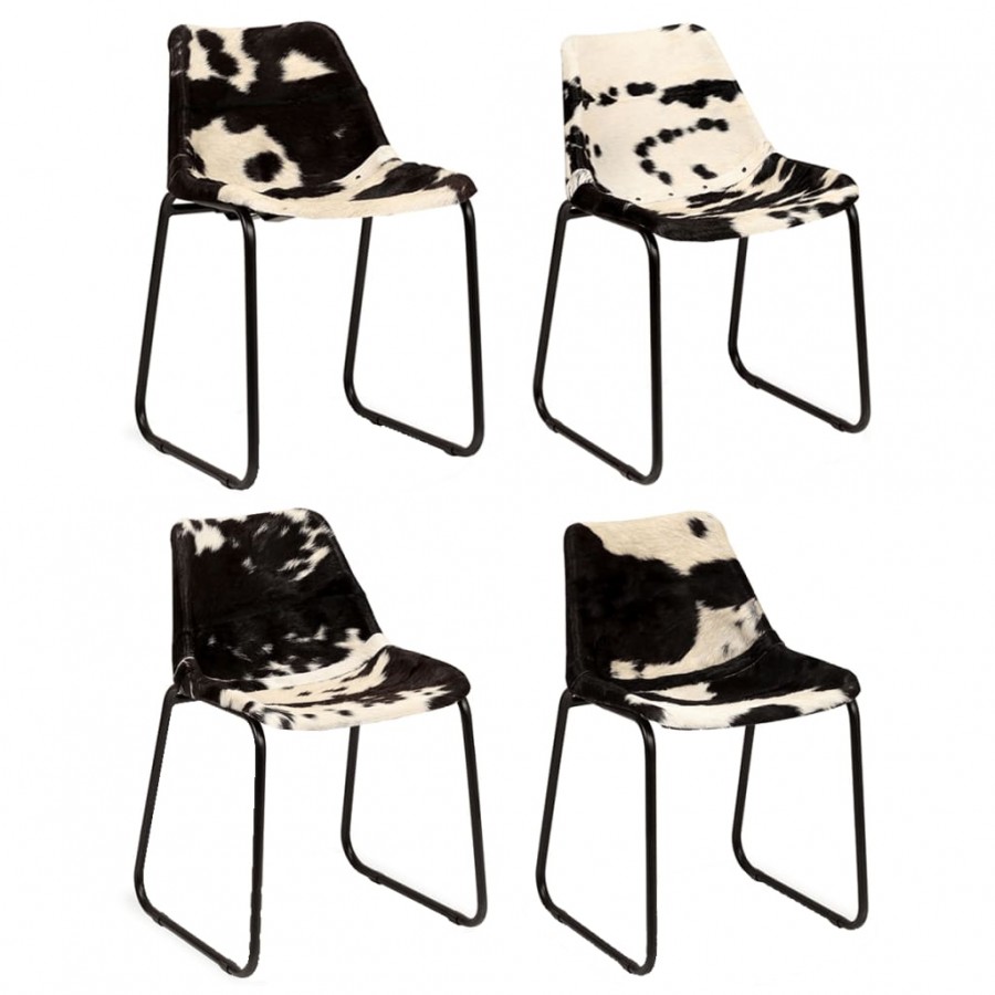 Chaises à manger lot de 4 cuir véritable de chèvre