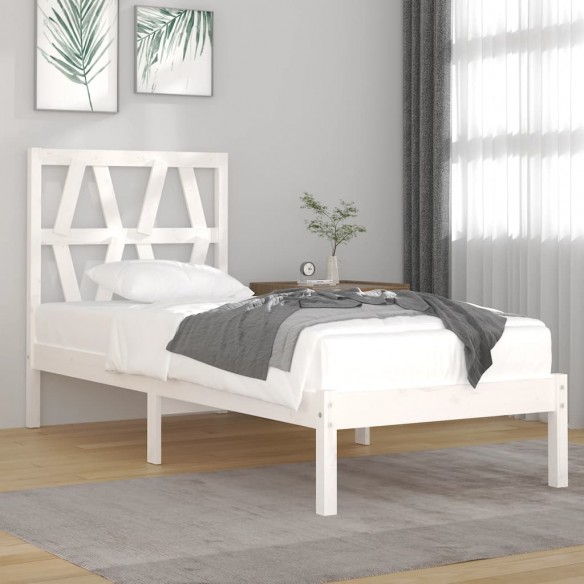 Cadre de lit Blanc Bois de pin massif 90x190 cm Simple