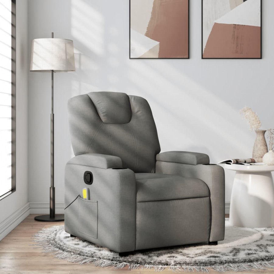 Fauteuil de massage inclinable Gris foncé Tissu