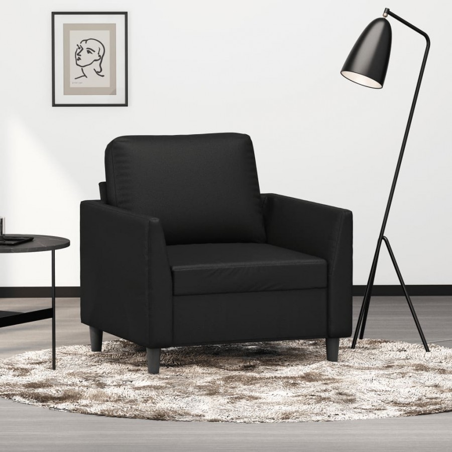 Fauteuil Noir 60 cm Similicuir