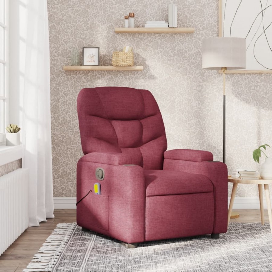 Fauteuil de massage inclinable Rouge bordeaux Tissu