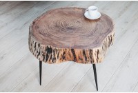 Table d'appoint en bois design industriel