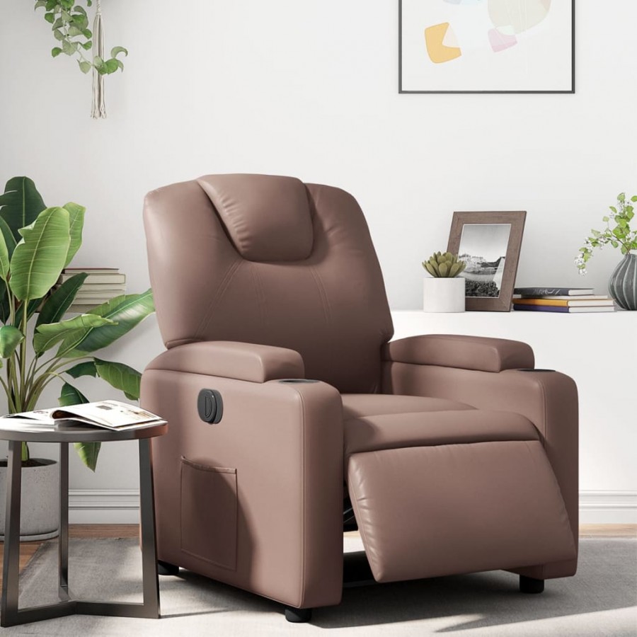 Fauteuil inclinable électrique Marron Similicuir