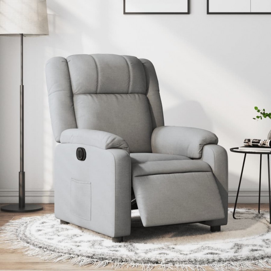 Fauteuil inclinable électrique Gris clair Tissu