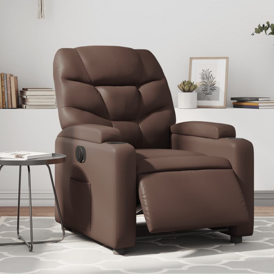 Fauteuil inclinable électrique Marron Similicuir