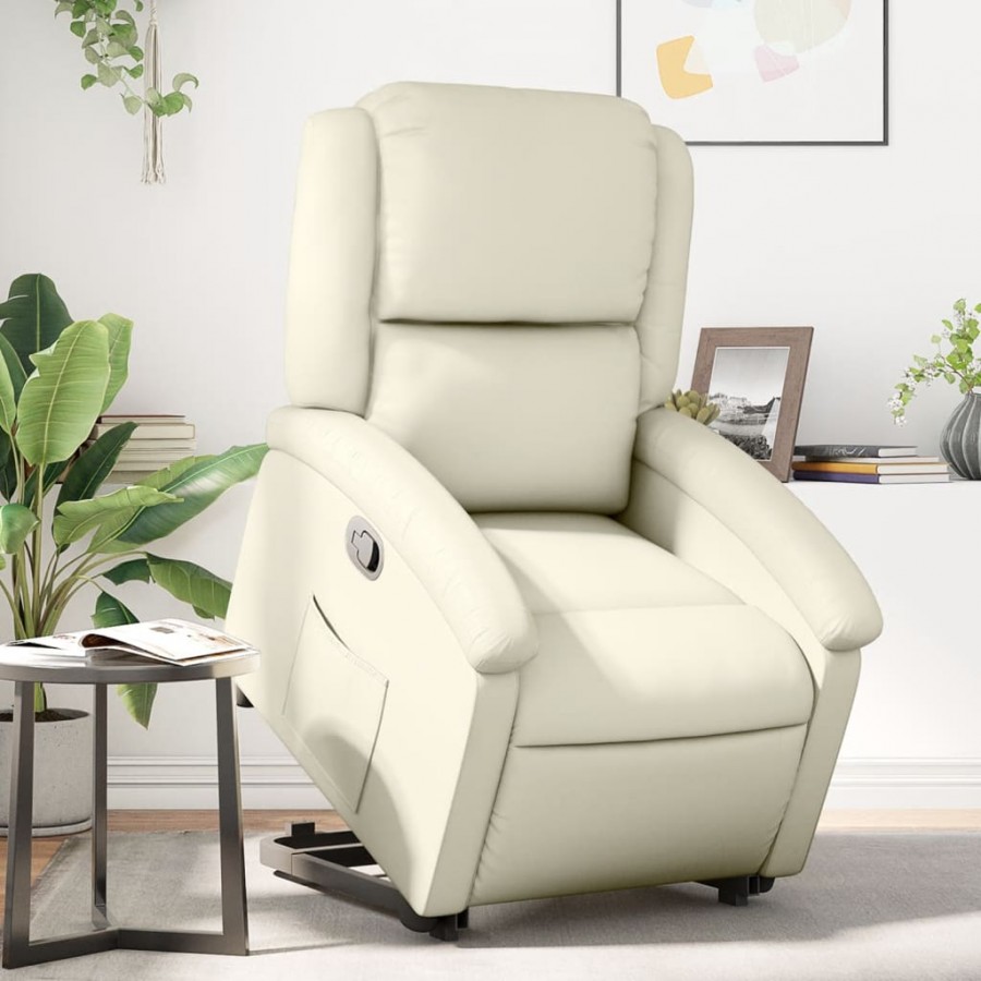 Fauteuil inclinable Crème Similicuir