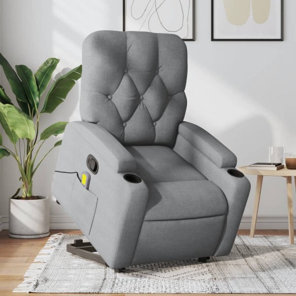 Fauteuil de massage inclinable Gris clair Tissu