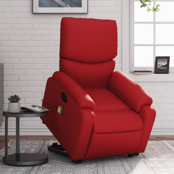 Fauteuil inclinable de massage Rouge Similicuir