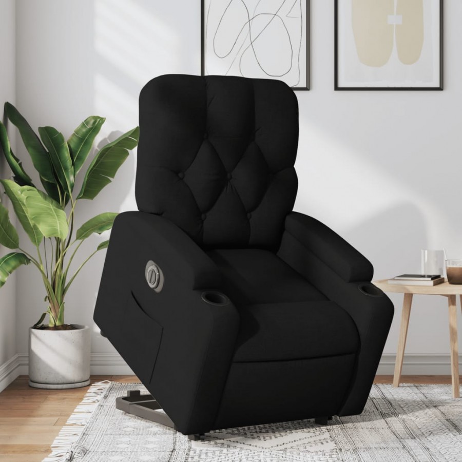 Fauteuil inclinable électrique noir tissu