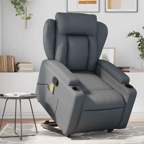 Fauteuil inclinable de massage Gris Similicuir