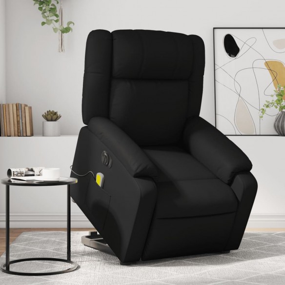 Fauteuil inclinable de massage électrique noir similicuir