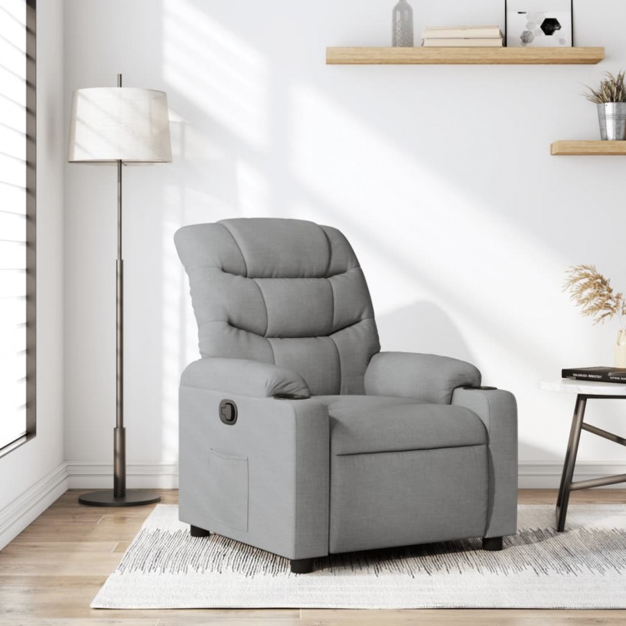 Fauteuil inclinable Gris clair Tissu