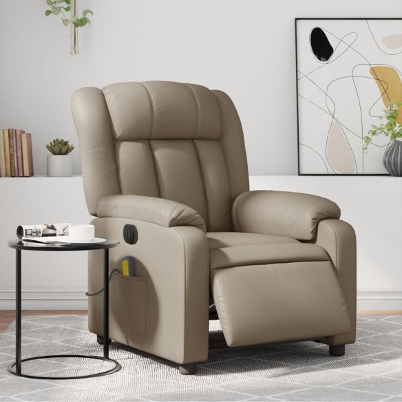 Fauteuil de massage inclinable électrique cappuccino similicuir